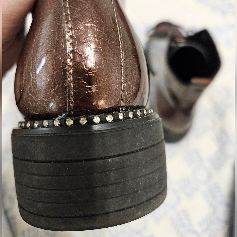 Glossy Rhinestone Lace-ups - Picture 10 of 13